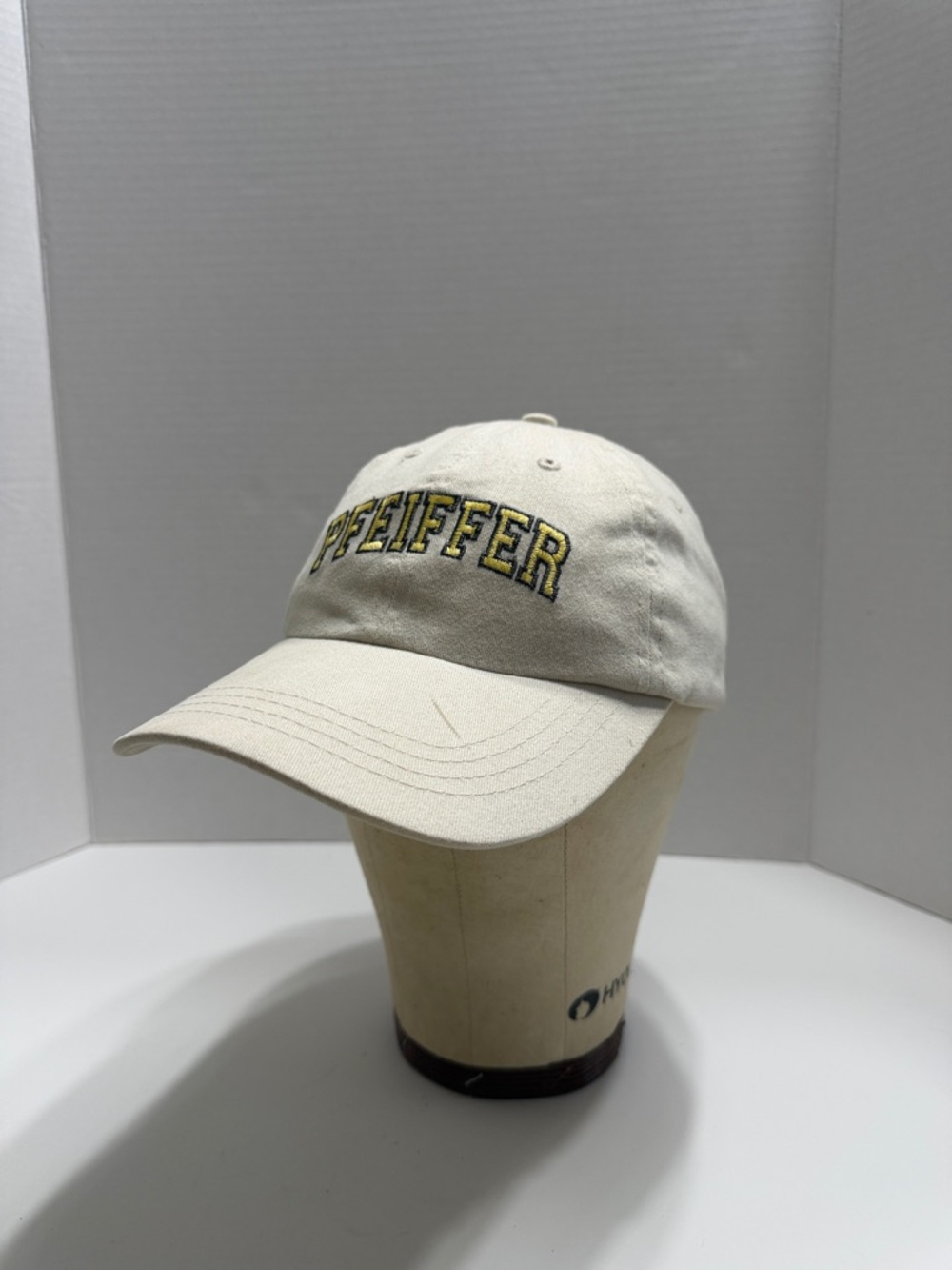 Pfeiffer Cream Baseball Cap with Yellow Embroidery